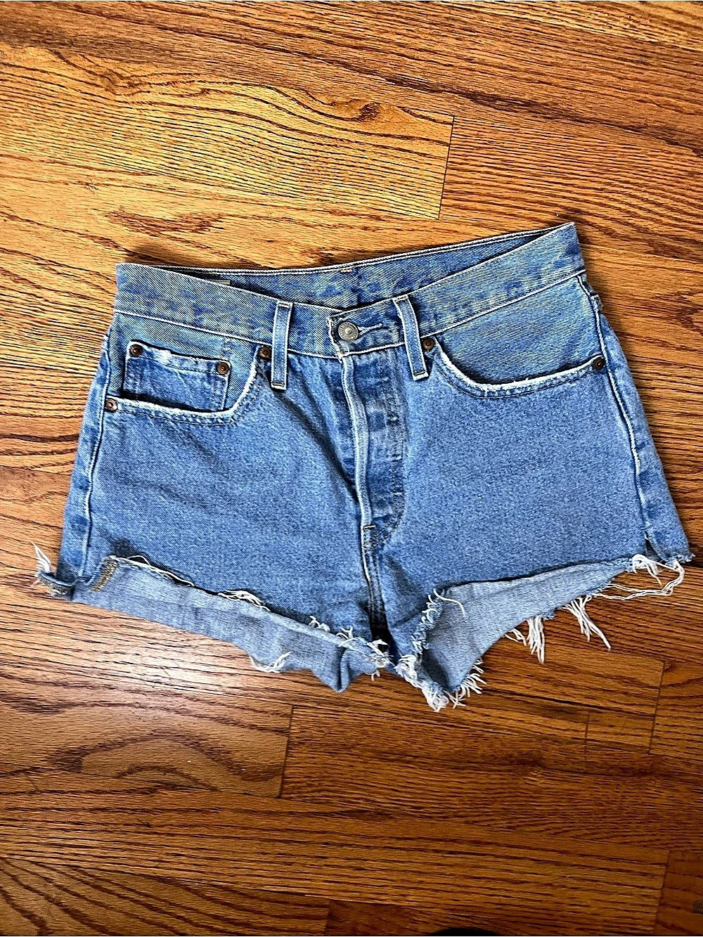 Levi's 501 Denim Cutoff Jean Shorts Waist 27 Blue